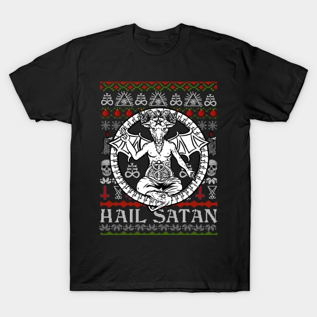 Satanic Christmas - Hail Satan Ugly Sweater T-Shirt by biNutz